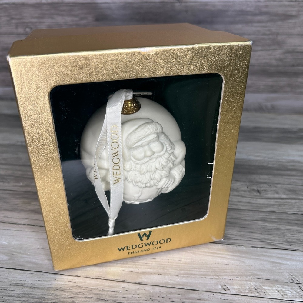 Wedgwood Christmas Ornament Puffed Santa White Holiday - Picture 8 of 9